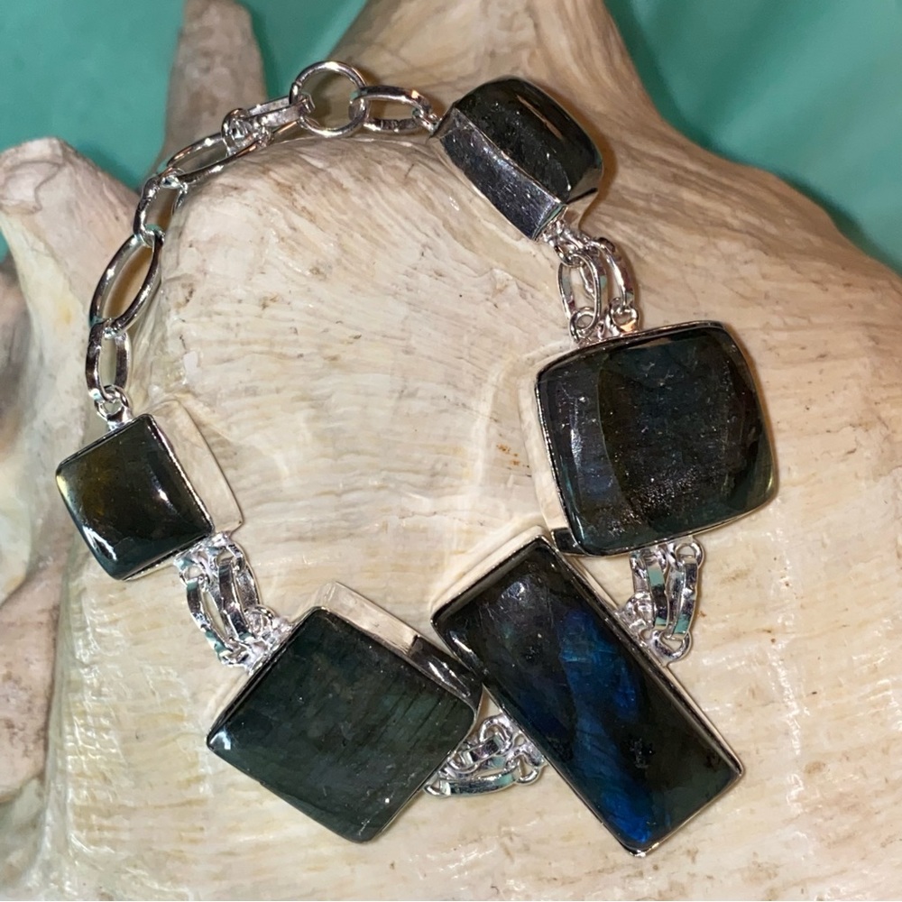 Blue Flash Labradorite multi-Gem handcrafted Bracelet